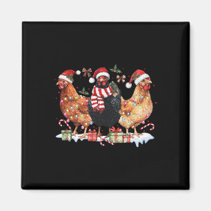 Imã Arco Coquette Chicken Christmas Hat Lights Fazenda