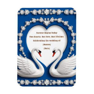 Ímã Arco de Casamento Azul Cisne Diamante Design