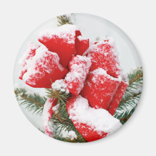Imã Arco de Feriado Vermelho Duado com Neve Natal