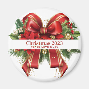 Imã Arco de Natal Festivo Vermelho e Dourado