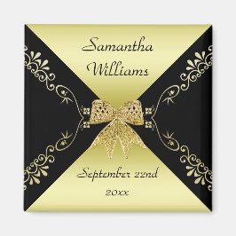 Imã Arco Dourado e Preto Decorativo