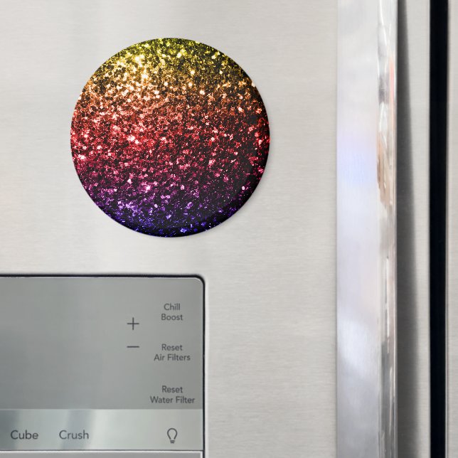 Imã Arco-íris amarelo vermelho roxo brilho falso faísc (In Situ (Fridge))