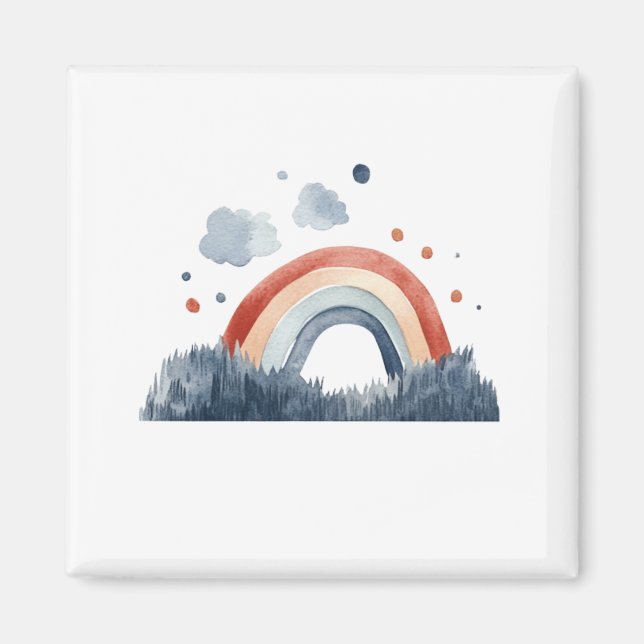 Imã Arco-íris Aquarela Boho (Frente)