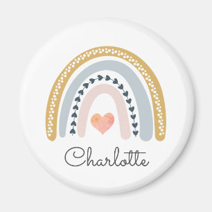 Imã Arco-Íris de Aquarela Personalizado Boho