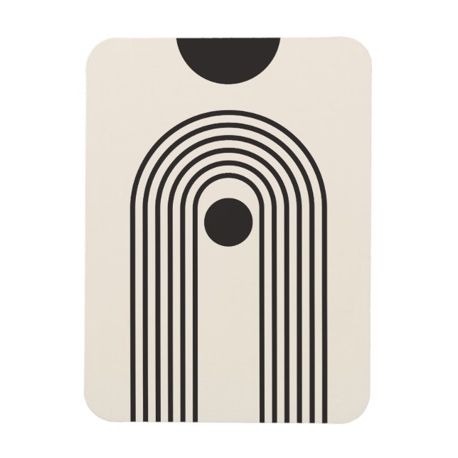 Ímã Arco-íris e Sol, Arte Geométrica Abstrata Boho (Vertical)