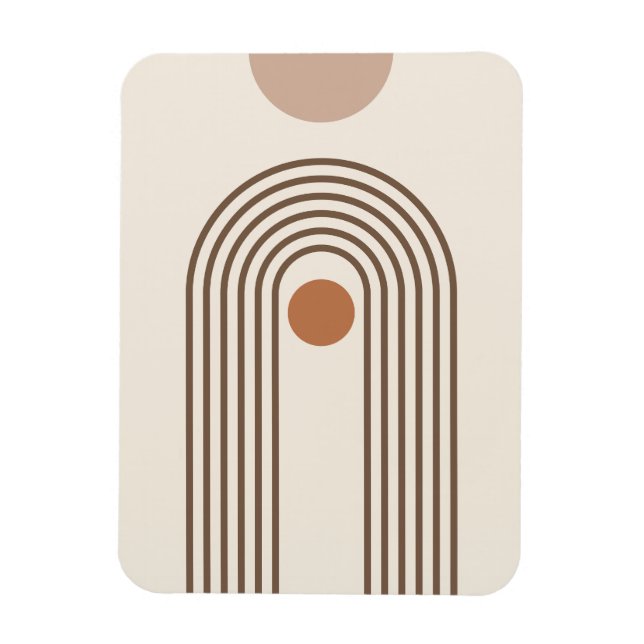 Ímã Arco-íris e Sol, Arte Geométrica Abstrata Boho (Vertical)
