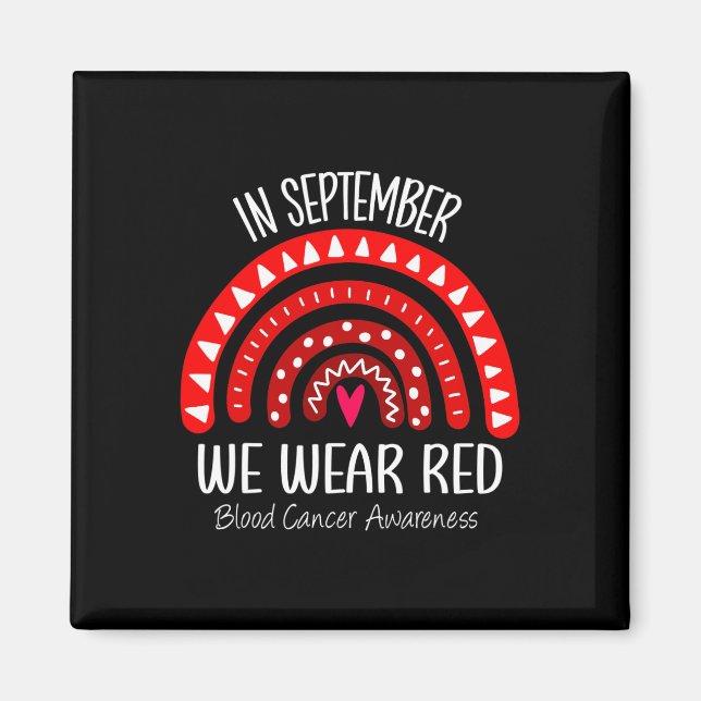 Imã Arco-Íris Em Setembro Vestimos O Cancer Vermelho D (Frente)