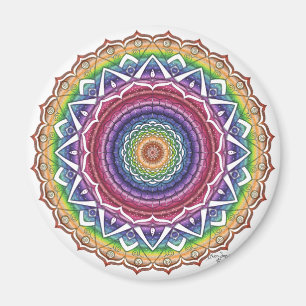 Imã Arco-Íris Espiral e Flor Geométrico Mandala