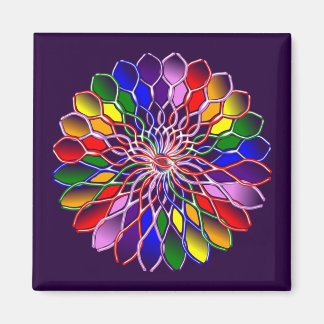 Imã Arco-Íris Flor Magnet 2x2