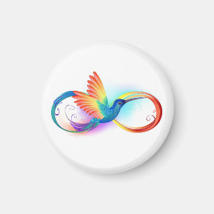 Imã Arco-íris Hummingbird com símbolo Infinito