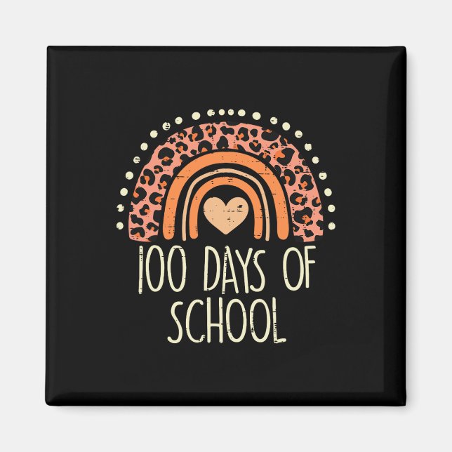 Imã Arco-íris Leopardo 100 Dias Escola Fofo 100º Dia C (Frente)