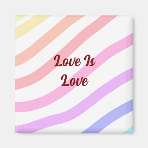 Imã Arco-íris listras coloridas amor pastel é orgulho