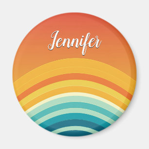 Imã Arco-íris Minimalista Nome Personalizado