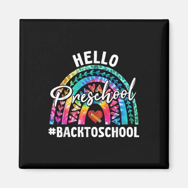 Imã Arco-íris Olá Pré-Escola Volta às Aulas Professor  (Frente)