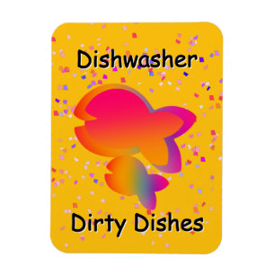 Ímã Arco-Íris Peixe DESHWASHER Pratos Sujos Amarelo