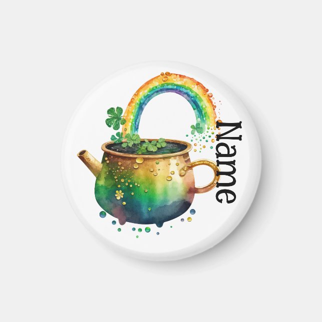 Imã Arco-íris personalizado do dia de São Patrício (Frente)