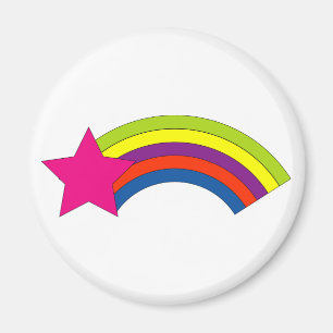 Imã Arco-Íris Rosa Estrelado Colorido