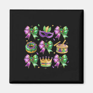 Imã Arco King Cake Crown Mask Drum Mardi Gras Costume