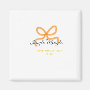 Imã Arco laranja jingle Mingle retrô boho nome data fa