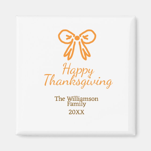 Imã Arco laranja retrô feliz Ação de Graças adiciona f (Frente)