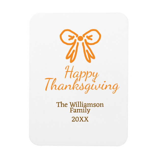 Ímã Arco laranja retrô feliz Ação de Graças adiciona f (Vertical)