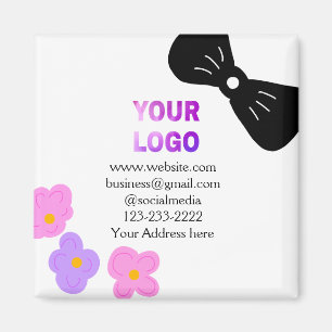 Imã Arco preto floral rosa roxo adicionar logotipo det