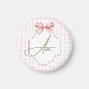 Imã Arco rosa personalizado Ava e Impressão Gingham
