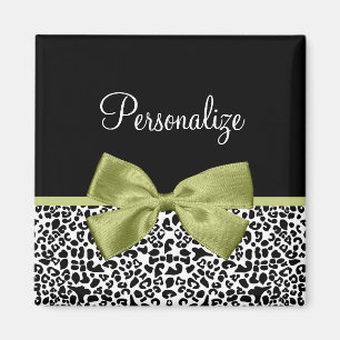 Imã Arco Verde Primavera de Impressão Leopard Bonito
