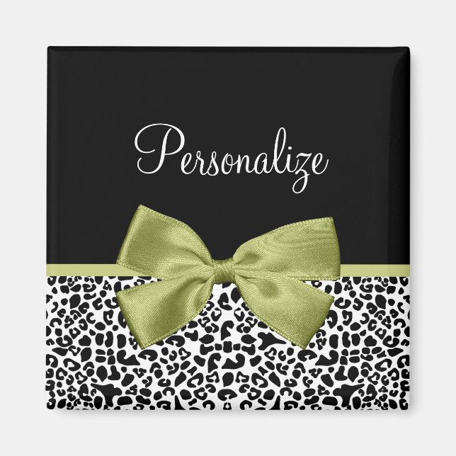 Imã Arco Verde Primavera de Impressão Leopardo bonito  (Frente)