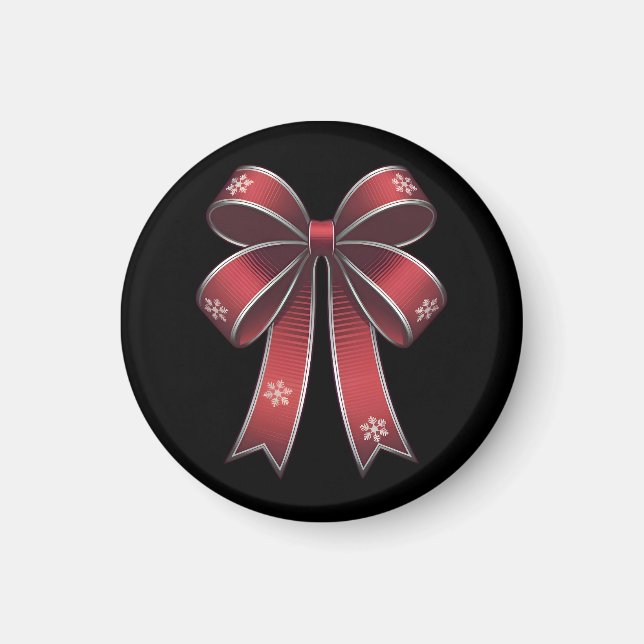 Imã Arco Vermelho Coquette Natal Com Flocos De Neve (Frente)