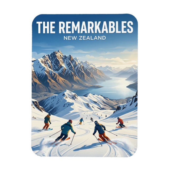 Ímã Área de Esqui The Remarkables Nova Zelândia (Vertical)