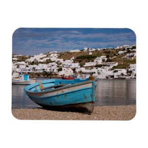 Ímã Área do porto e do porto com barcos de pesca grego