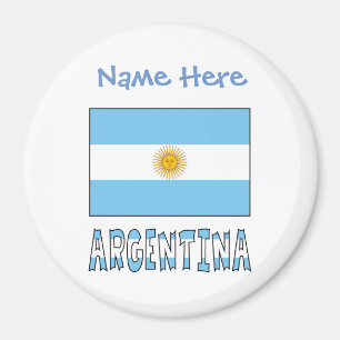 Imã Argentina Bandeira Argentina Azul Personalização