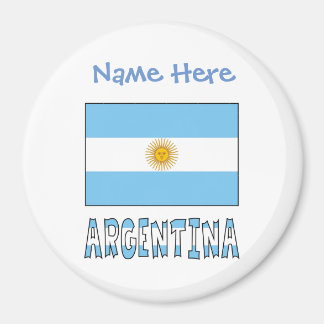 Imã Argentina Bandeira Argentina Azul Personalização