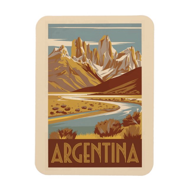 Ímã Argentina Viagem Art Vintage (Vertical)