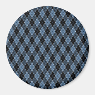 Imã Argyle Azul Preto Branco Listras padrão de diamant