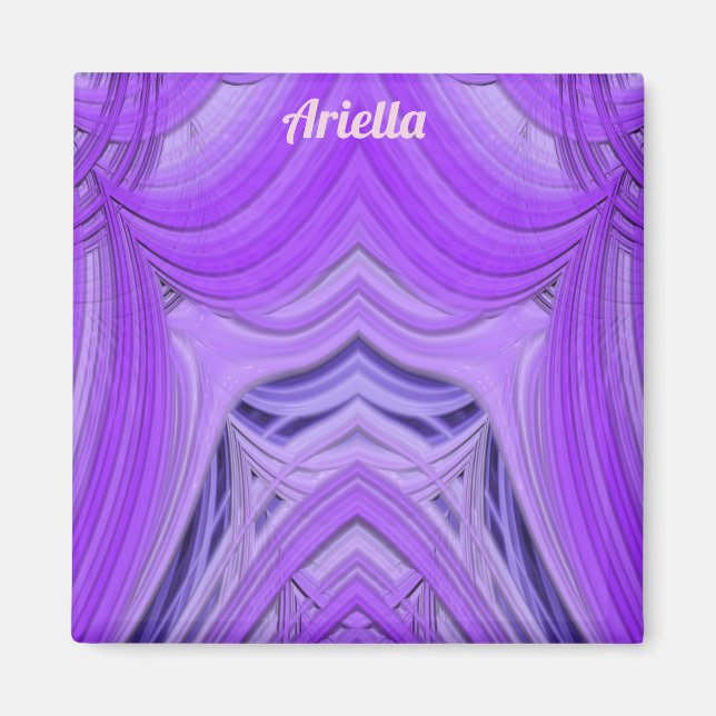 Imã ARIELLA ~ 3D Design Fractal azul roxo (Frente)