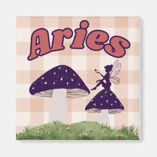 Imã Aries Cottagecore Aestética Fairy Mushroom Art