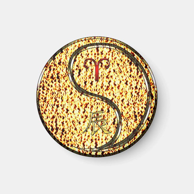 Imã Aries e Dragão de Fogo (Frente)