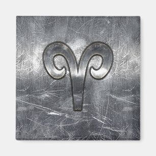 Imã Aries Símbolo Zodíaco Estilo Industrial