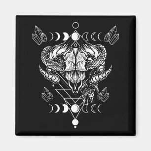 Imã Aries Skull Wicca Occulcent Moon Witchcraft