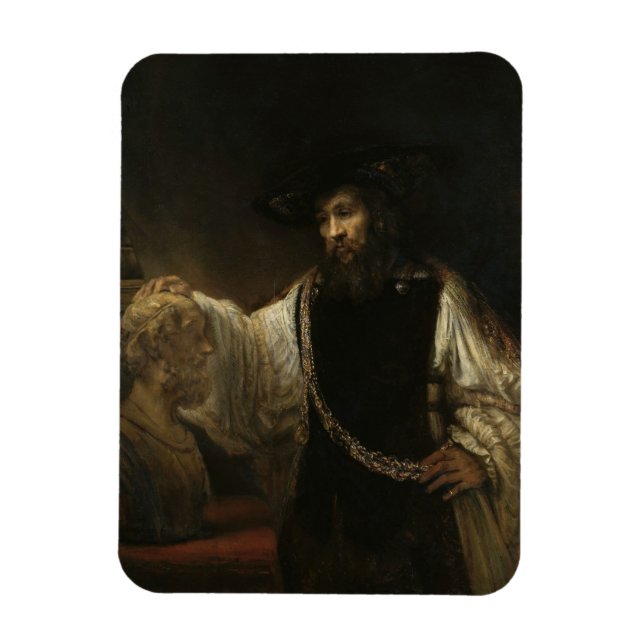 Ímã Aristóteles (384-322 a.C.) com um busto de Homero (Vertical)