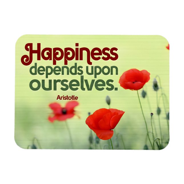 Ímã Aristóteles Inspiração Citação "Felicidade" Flexív (Horizontal)