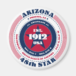 Imã Arizona Círculo Tipografia Souvenir Magnet