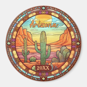 Imã Arizona Desert Cactus Watercolor