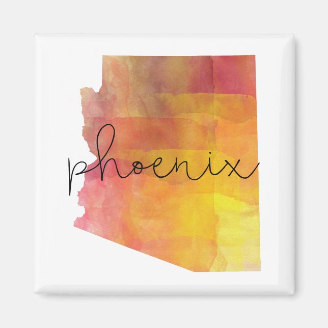Imã Arizona Phoenix de Watercolor (Frente)