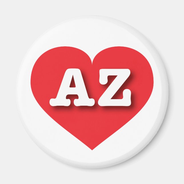 Imã Arizona Red Heart - Eu amo AZ (Frente)