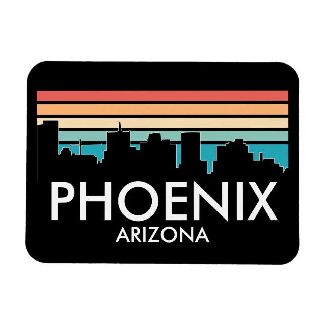 Ímã Arizona Retro Sunset Skyline (Horizontal)