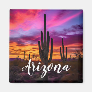Imã Arizona Saguaro Cactus Southwestern Desert Sunset