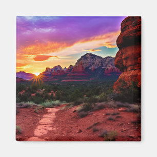 Imã Arizona Vermelha Sedona Rocha Natureza Bonita Suns